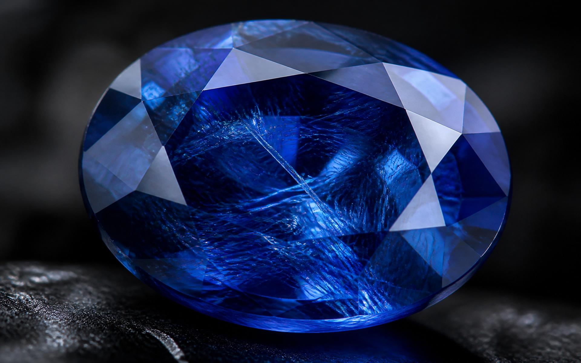 Royal blue sapphire macro